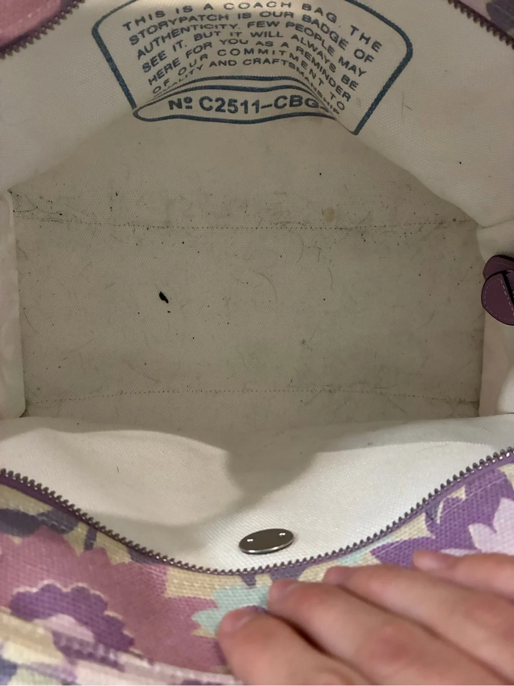 Coach Floral Canvas Tote in Lavender and Mint